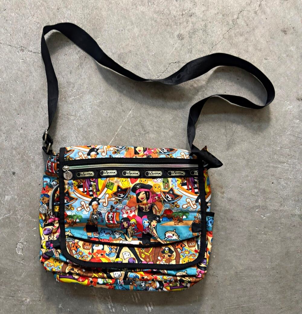 tokidoki for LeSportsac Multicolor Pirata Crossbody Bag Adjustable Strap Zip